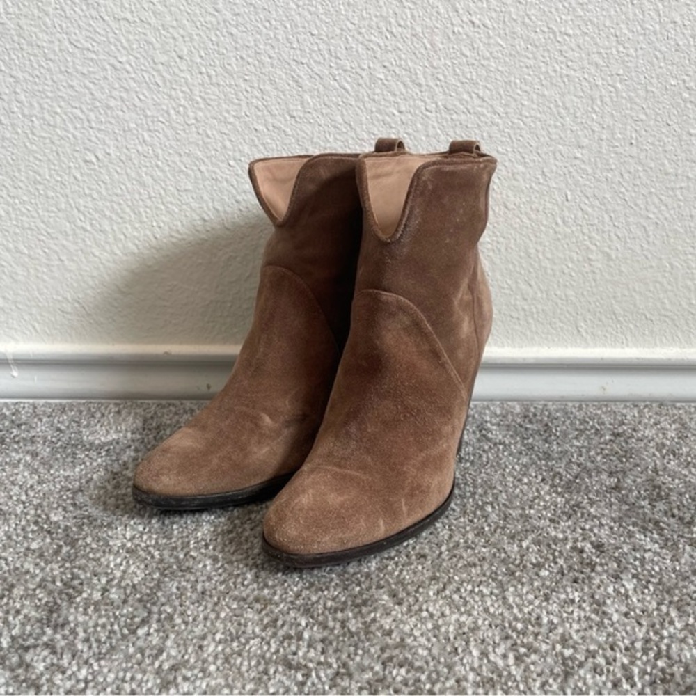 Diane Von Furstenberg Ankle Boots Womens Size 6 M/ 36 Suede Brown Booties Heels